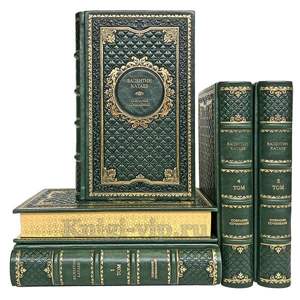 Валентин Катаев. Собрание сочинений в 5 томах. Книги в кожаном переплёте.