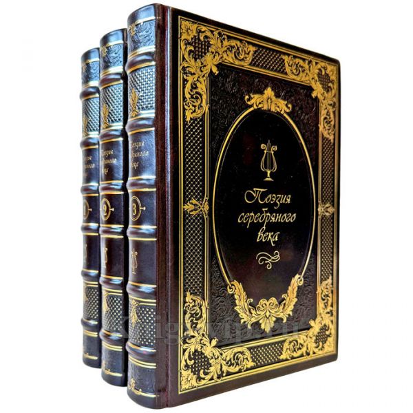 Поэзия серебряного века в 3 томах. Эксклюзивные подарочные книги в кожаном переплете ручной работы